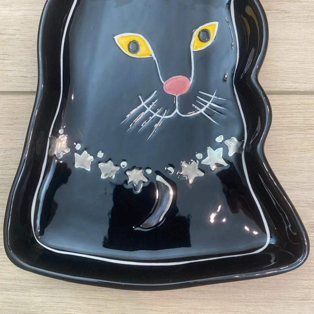 Anthropologie Francesca Kaye | Halloween Magic | Cat‎ Dessert Plate